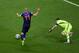 SALVADOR, BRAZIL - JUNE 13: Arjen Robben of the Netherlands shoots and scores his second goal, the teams fifth, as goalkeeper Iker Casillas of Spain looks on during the 2014 FIFA World Cup Brazil Group B match between Spain and Netherlands at Arena Fonte