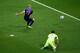 SALVADOR, BRAZIL - JUNE 13: Arjen Robben of the Netherlands shoots and scores his second goal, the teams fifth, as goalkeeper Iker Casillas of Spain looks on during the 2014 FIFA World Cup Brazil Group B match between Spain and Netherlands at Arena Fonte