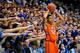 DURHAM, NC - JANUARY 08: The Cameron Crazies taunt K.J. McDaniels #32 of the Clemson Tigers as he prepares to inbound the ball against the Duke Blue Devils during play at Cameron Indoor Stadium on January 8, 2013 in Durham, North Carolina. Duke won 68-40