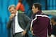 MANAUS, BRAZIL - JUNE 14: Team manager Roy Hodgson of England and Gary Neville look on during the 2014 FIFA World Cup Brazil Group D match between England and Italy at Arena Amazonia on June 14, 2014 in Manaus, Brazil. (Photo by Richard Heathcote/Getty