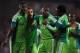 LONDON, ENGLAND - MAY 28: Uche Nwofor of Nigeria (2nd R) celebrates with team mates after equalising in the last minute during an International Friendly between Scotland and Nigeria at Craven Cottage on May 28, 2014 in London, United Kingdom. (Photo by