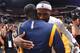 MIAMI, FL - MAY 30: LeBron James #6 of the Miami Heat hugs Lance Stephenson #1 of the Indiana Pacers in Game Six of the Eastern Conference Finals during the 2014 NBA Playoffs on May 30, 2014 in Miami, Fl. NOTE TO USER: User expressly acknowledges and agre