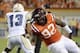 Spt 3, 2012; Blacksburg, VA, USA; Virginia Tech Hokies defensive tackle Luther Maddy (92) tackles Georgia Tech Yellow Jackets quarterback Tevin Washington (13) for a loss in the second quarter at Lane Stadium. Mandatory Credit: Bob Donnan-USA TODAY Sports