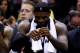 SAN ANTONIO, TX - JUNE 15: LeBron James #6 of the Miami Heat reacts on the bench against the San Antonio Spurs during Game Five of the 2014 NBA Finals at the AT&T Center on June 15, 2014 in San Antonio, Texas. NOTE TO USER: User expressly acknowledges an