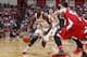 Jan 14, 2014; Bloomington, IN, USA; Indiana Hoosiers forward Noah Vonleh (1) drives to the basket against Wisconsin Badgers forward Frank Kaminsky (44) at Assembly Hall. Mandatory Credit: Brian Spurlock-USA TODAY Sports