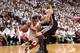 MIAMI, FL - JUNE 10: Norris Cole #30 of the Miami Heat drives against Thiago Splitter #22 of the San Antonio Spurs during Game Three of the 2014 NBA Finals at American Airlines Arena in Miami, Florida on June 10, 2014. NOTE TO USER: User expressly acknow