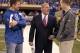 Clark (left) with Colts owner Jim Irsay (center) and Peyton Manning.