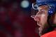 MONTREAL, QC - MAY 17: Thomas Vanek #20 of the Montreal Canadiens warms up prior to the game against the New York Rangers in Game One of the Eastern Conference Final during the 2014 Stanley Cup Playoffs at the Bell Centre on May 17, 2014 in Montreal, Queb