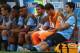 FORTALEZA, BRAZIL - JUNE 14: Luis Suarez of Uruguay (R) sits on the bench at the start of the 2014 FIFA World Cup Brazil Group D match between Uruguay and Costa Rica at Castelao on June 14, 2014 in Fortaleza, Brazil. (Photo by Robert Cianflone/Getty Imag