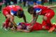 NATAL, BRAZIL - JUNE 16: John Brooks of the United States (C) celebrates scoring his team's second goal with Graham Zusi (L) and Fabian Johnson (R) during the 2014 FIFA World Cup Brazil Group G match between Ghana and the United States at Estadio das Dun