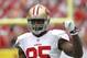 Dec 15, 2013; Tampa, FL, USA; San Francisco 49ers tight end Vernon Davis (85) prior to the game against the Tampa Bay Buccaneers at Raymond James Stadium. Mandatory Credit: Kim Klement-USA TODAY Sports