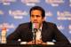 SAN ANTONIO, TX - JUNE 15: Erik Spoelstra head coach of the Miami Heat addresses the media after the game against the San Antonio Spurs during Game Five of the 2014 NBA Finals at AT&T Center on June 15, 2014 in San Antonio, Texas. NOTE TO USER: User expre