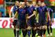 SALVADOR, BRAZIL - JUNE 13: Arjen Robben and Robin van Persie of the Netherlands celebrate victory after the 2014 FIFA World Cup Brazil Group B match between Spain and Netherlands at Arena Fonte Nova on June 13, 2014 in Salvador, Brazil. (Photo by Dean