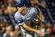 Jun 16, 2014; Omaha, NE, USA; UC Irvine Anteaters pitcher Sam Moore (9) pitches in relief against the Vanderbilt Commodores during game six of the 2014 College World Series at TD Ameritrade Park Omaha. Vanderbilt defeated UC Irvine 6-4. Mandatory Credit: