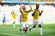 BELO HORIZONTE, BRAZIL - JUNE 14: Teofilo Gutierrez of Colombia (L) celebrates scoring his team's second goal with Cristian Zapata during the 2014 FIFA World Cup Brazil Group C match between Colombia and Greece at Estadio Mineirao on June 14, 2014 in Bel