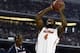 Apr 5, 2014; Arlington, TX, USA; Florida Gators center Patric Young (4) goes up for a shot against Connecticut Huskies forward DeAndre Daniels (2) in the second half during the semifinals of the Final Four in the 2014 NCAA Mens Division I Championship tou