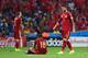 RIO DE JANEIRO, BRAZIL - JUNE 18: Sergio Ramos of Spain looks on as teammate Jordi Alba fixes his boot during the 2014 FIFA World Cup Brazil Group B match between Spain and Chile at Maracana on June 18, 2014 in Rio de Janeiro, Brazil. (Photo by Matthias