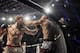 May 17, 2014; Southaven, MS, USA; Ben Brewer (red gloves) fights against Andy Uhrich (blue gloves) during a Bellator welterweight bout during BFC 120 at Landers Center. Mandatory Credit: Justin Ford-USA TODAY Sports