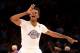LOS ANGELES, CA - DECEMBER 25: Nick Young #0 of the Los Angeles Lakers celebrates after making a three point basket against the Miami Heat at Staples Center on December 25, 2013 in Los Angeles, California. The Heat won 101-95. NOTE TO USER: User express
