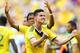 BRASILIA, BRAZIL - JUNE 19: James Rodriguez of Colombia celebrates after scoring his team's first goal during the 2014 FIFA World Cup Brazil Group C match between Colombia and Cote D'Ivoire at Estadio Nacional on June 19, 2014 in Brasilia, Brazil. (Phot
