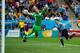 SAO PAULO, BRAZIL - JUNE 19: Luis Suarez of Uruguay scores his team's first goal past Joe Hart of England during the 2014 FIFA World Cup Brazil Group D match between Uruguay and England at Arena de Sao Paulo on June 19, 2014 in Sao Paulo, Brazil. (Photo