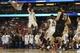 Mar 27, 2014; Anaheim, CA, USA; Arizona Wildcats forward Aaron Gordon (11) dunks the ball against the San Diego State Aztecs during the second half in the semifinals of the west regional of the 2014 NCAA Mens Basketball Championship tournament at Honda Ce
