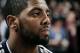 CLEVELAND, OH - APRIL 16: Kyrie Irving #2 of the Cleveland Cavaliers looks on during a game against the Brooklyn Nets at The Quicken Loans Arena on April 16, 2014 in Cleveland, Ohio. NOTE TO USER: User expressly acknowledges and agrees that, by downloadi