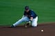 Jun 19, 2014; Omaha, NE, USA; Mississippi Rebels infielder Preston Overbey (1) fields a ground ball against the TCU Horned Frogs during game ten of the 2014 College World Series at TD Ameritrade Park Omaha. Mandatory Credit: Steven Branscombe-USA TODAY Sp