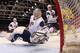 LAKE PLACID, NY - AUGUST 07: Thatcher Demko #30 of Team USA makes the save against Team Sweden during the 2013 USA Hockey Junior Evaluation Camp at the Lake Placid Olympic Center on August 7, 2013 in Lake Placid, New York. Sweden shut out the USA 4-0. (