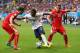 SALVADOR, BRAZIL - JUNE 20: Patrice Evra of France controls the ball as Mickael Landreau of France give chase during the 2014 FIFA World Cup Brazil Group E match between Switzerland and France at Arena Fonte Nova on June 20, 2014 in Salvador, Brazil. (P
