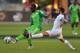 CHESTER, PA - JUNE 3: Victor Moses #11 of Nigeria kicks the ball away from Ioannis Fetfatzidis #18 of Greece during an international friendly match at PPL Park on June 3, 2014 in Chester, Pennsylvania. (Photo by Drew Hallowell/Getty Images)
