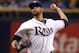Jun 20, 2014; St. Petersburg, FL, USA; Tampa Bay Rays starting pitcher David Price (14) throws a pitch during the first inning against the Houston Astros at Tropicana Field. Mandatory Credit: Kim Klement-USA TODAY Sports
