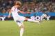 CUIABA, BRAZIL - JUNE 17: Son Heung-Min of South Korea strikes the ball during the 2014 FIFA World Cup Brazil Group H match between Russia and South Korea at Arena Pantanal on June 17, 2014 in Cuiaba, Brazil. (Photo by Adam Pretty/Getty Images)