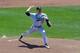 Jun 20, 2014; Omaha, NE, USA; Vanderbilt Commodores pitcher Tyler Ferguson (45) pitches in the first inning against the Texas Longhorns during game eleven of the 2014 College World Series at TD Ameritrade Park Omaha. Mandatory Credit: Steven Branscombe-US