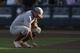 Jun 21, 2014; Omaha, NE, USA; Texas Longhorns pitcher Parker French (24) prepares to take the mound against the Vanderbilt Commodores during game thirteen of the 2014 College World Series at TD Ameritrade Park Omaha. Mandatory Credit: Bruce Thorson-USA TO