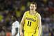 ATLANTA, GA - APRIL 08: Nik Stauskas #11 of the Michigan Wolverines reacts in the first half against the Louisville Cardinals during the 2013 NCAA Men's Final Four Championship at the Georgia Dome on April 8, 2013 in Atlanta, Georgia. (Photo by Andy Lyo
