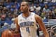 ORLANDO, FL - APRIL 11: Arron Afflalo #4 of the Orlando Magic dribbles the ball against the Washington Wizards during the game on April 11, 2014 at Amway Center in Orlando, Florida. NOTE TO USER: User expressly acknowledges and agrees that, by downloading
