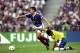 12 Jul 1998: France captain Didier Deschamps is held as he goes past Rivaldo of Brazil during the World Cup Final at the Stade de France in St Denis. France won 3-0. \ Mandatory Credit: Shaun Botterill /Allsport