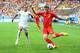 BELO HORIZONTE, BRAZIL - JUNE 17: Eden Hazard of Belgium controls the ball as Mehdi Mostefa of Algeria gives chase during the 2014 FIFA World Cup Brazil Group H match between Belgium and Algeria at Estadio Mineirao on June 17, 2014 in Belo Horizonte, Bra