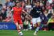 SOUTHAMPTON, ENGLAND - MAY 11: (L-R) Luke Shaw of Southampton holds off Chris Smalling of Manchester United during the Barclays Premier League match between Southampton and Manchester United at St Mary's Stadium on May 11, 2014 in Southampton, England.
