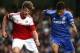 LONDON, ENGLAND - MAY 05: Dominic Solanke of Chelsea breaks away from Fulham's Cameron Burgess during the FA Youth Cup Final Second Leg match between Chelsea and Fulham at Stamford Bridge on May 05, 2014 in London, England. (Photo by Charlie Crowhurst/Get
