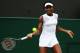 LONDON, ENGLAND - JUNE 23: Venus Williams of the United States in action during her Ladies' Singles first round match against Maria-Teresa Torro-Flor of Spain on day one of the Wimbledon Lawn Tennis Championships at the All England Lawn Tennis and Croque