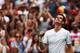 LONDON, ENGLAND - JUNE 23: Andy Murray of Great Britain celebrates after winning his Gentlemen's Singles first round match against David Goffin of Belgium on day one of the Wimbledon Lawn Tennis Championships at the All England Lawn Tennis and Croquet Cl