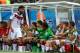 FORTALEZA, BRAZIL - JUNE 21: Sami Khedira of Germany greets his teammates on the bench after being substituted during the 2014 FIFA World Cup Brazil Group G match between Germany and Ghana at Castelao on June 21, 2014 in Fortaleza, Brazil. (Photo by Mic