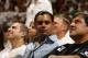 MIAMI, FL - MAY 1: Sammy Sosa sits court side in Game One of the Eastern Conference Semifinals between the Boston Celtics and Miami Heat in the 2011 NBA Playoffs on May 1, 2011 at American Airlines Arena in Miami, Florida. NOTE TO USER: User expressly ack