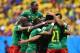 BRASILIA, BRAZIL - JUNE 23: Joel Matip of Cameroon (R) celebrates scoring his team's first goal with teammates during the 2014 FIFA World Cup Brazil Group A match between Cameroon and Brazil at Estadio Nacional on June 23, 2014 in Brasilia, Brazil. (Pho