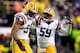 LSU defensive ends Danielle Hunter (left) and Jermauria Rasco (right)
