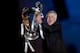 MADRID, SPAIN - MAY 25: Head coach Carlo Ancelotti of Real Madrid CF holds the UEFA Champions League cup celebrating their victory on the UEFA Champions League Final match against Club Atletico de Madrid at Cibeles square on the early morning of May, 25,