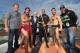 AUCKLAND, NEW ZEALAND - JUNE 24: UFC Fighters Jared Rosholt of USA (L) James Te Huna (C) and Soa Palelei of Australia (R) join Maori cultural performers Edz Eramiha (R) and Iwi Matthews (L) with UFC Managing Director Tom Wright (in suit) after a traditio