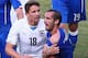NATAL, BRAZIL - JUNE 24: Giorgio Chiellini of Italy pulls down his shirt after a clash with Luis Suarez of Uruguay (not pictured) as Gaston Ramirez of Uruguay looks on during the 2014 FIFA World Cup Brazil Group D match between Italy and Uruguay at Estad